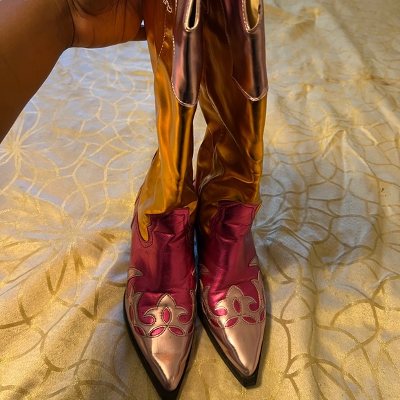 COWBOY BOOTS | SIZE 8 | FUCHSIA, ORANGE, PINK - Picture 6 of 6
